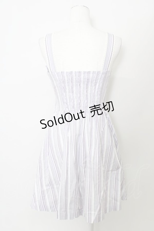 画像2: 【SALE】axes femme POETIQUE / ストライプジャンパースカート  ラベンダー T-23-11-30-048-AX-OP-IG-ZT304 (2)