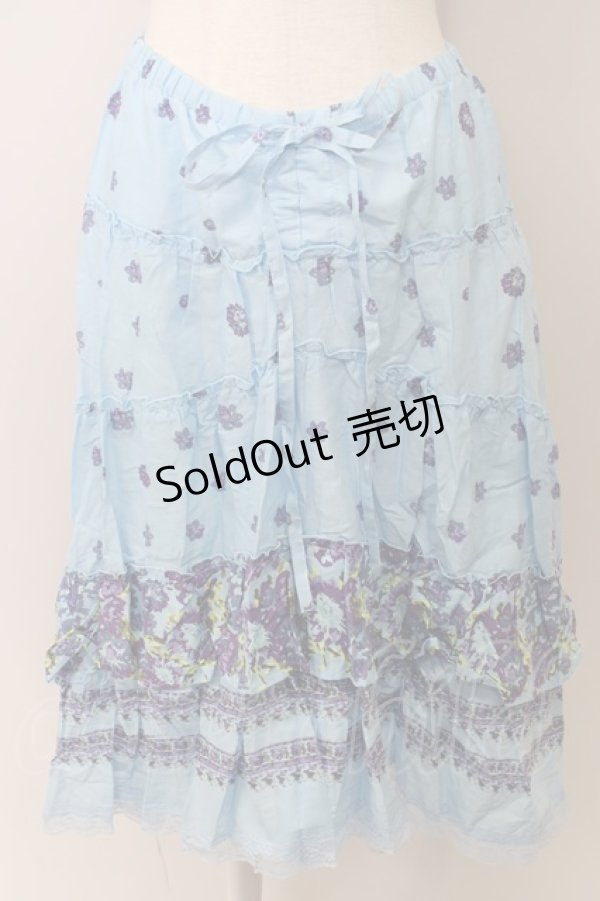 画像1: axes femme / 水彩風スカート  サックス T-23-11-30-059-AX-SK-IG-ZT302 (1)