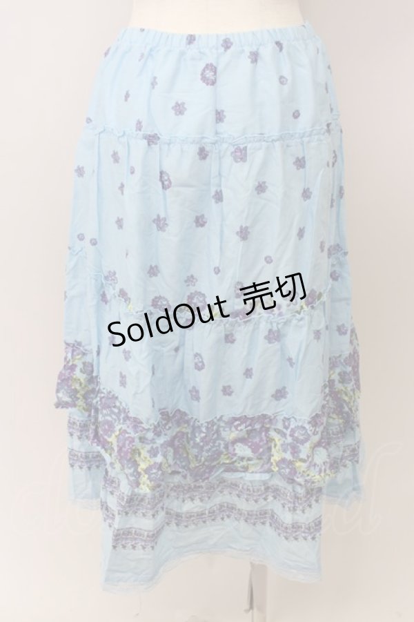 画像2: axes femme / 水彩風スカート  サックス T-23-11-30-059-AX-SK-IG-ZT302 (2)
