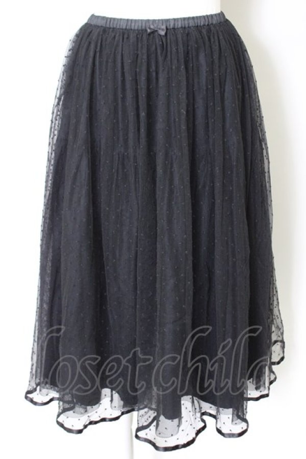 画像1: Franche Lippee / かわいいチュールドットスカート M クロ T-23-11-30-063-LO-SK-IG-ZY (1)