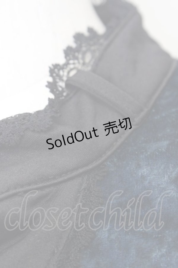 画像4: 【SALE】axes femme / ベロアキャリッジモチーフワンピース  ネイビー T-23-12-21-026-AX-OP-IG-ZT058 (4)