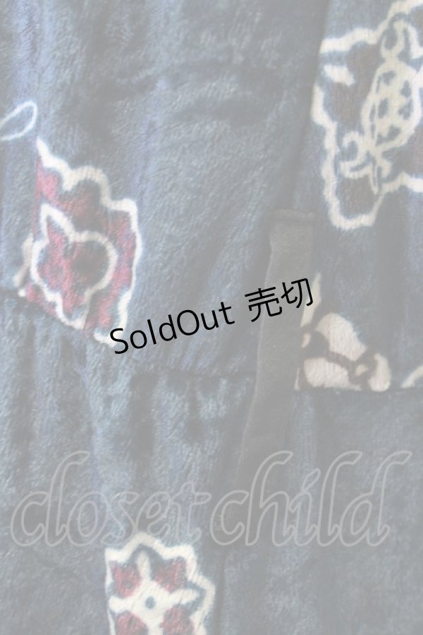 画像6: 【SALE】axes femme / ベロアキャリッジモチーフワンピース  ネイビー T-23-12-21-026-AX-OP-IG-ZT058 (6)