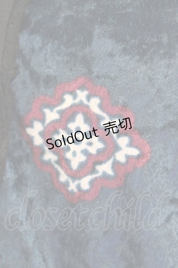 画像7: 【SALE】axes femme / ベロアキャリッジモチーフワンピース  ネイビー T-23-12-21-026-AX-OP-IG-ZT058 (7)