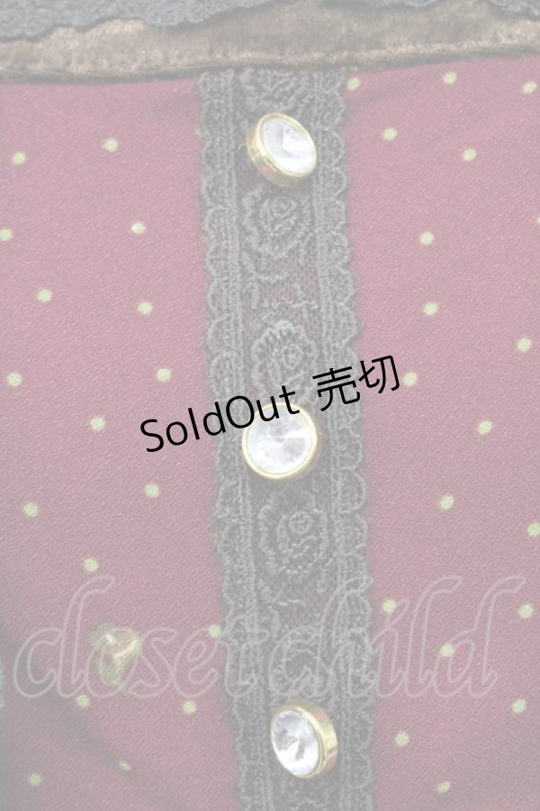 画像7: 【SALE】axes femme / ローズドットスクエアネックワンピース  ワイン T-23-12-21-033-AX-OP-IG-ZT068 (7)