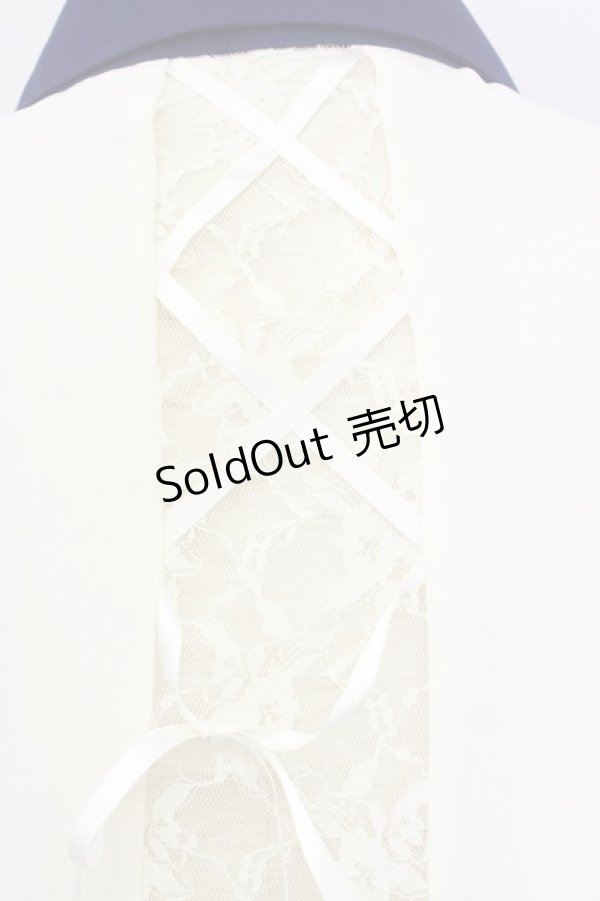 画像3: 【SALE】axes femme / ノースリーブフィッシュテールブラウス  アイボリー×ネイビー T-23-12-23-006-AX-TO-IG-ZT103 (3)