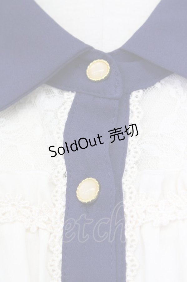 画像5: 【SALE】axes femme / ノースリーブフィッシュテールブラウス  アイボリー×ネイビー T-23-12-23-006-AX-TO-IG-ZT103 (5)