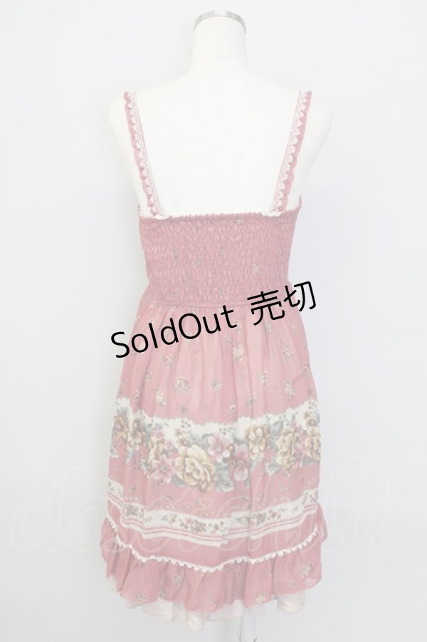画像2: axes femme / スリットシフォンフラワーワンピース  アカ T-23-12-29-022-AX-OP-IG-ZT362 (2)