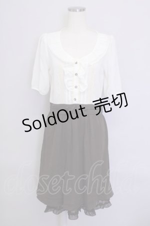 画像: 【SALE】axes femme / ドットフロッキー使いワンピース  アイボリー×ブラウン T-23-12-29-004-AX-OP-IG-ZT324