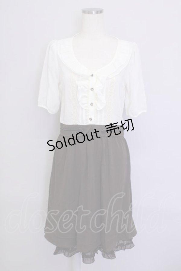 画像1: 【SALE】axes femme / ドットフロッキー使いワンピース  アイボリー×ブラウン T-23-12-29-004-AX-OP-IG-ZT324 (1)