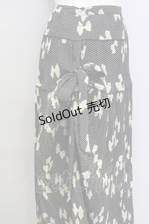 画像3: KANEKO ISAO / リボンドットシルエットプリーツスカート  黒Ｘアイボリー T-24-01-16-032-EL-SK-HD-ZT401 (3)