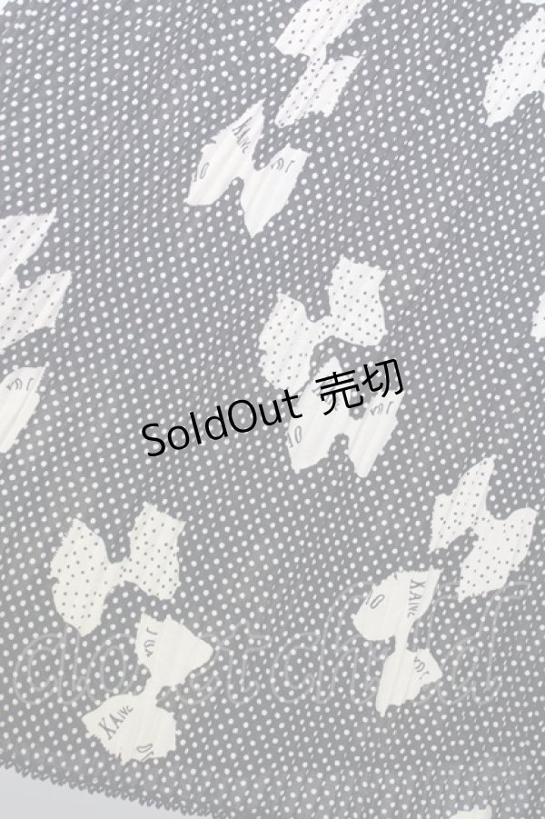 画像5: KANEKO ISAO / リボンドットシルエットプリーツスカート  黒Ｘアイボリー T-24-01-16-032-EL-SK-HD-ZT401 (5)