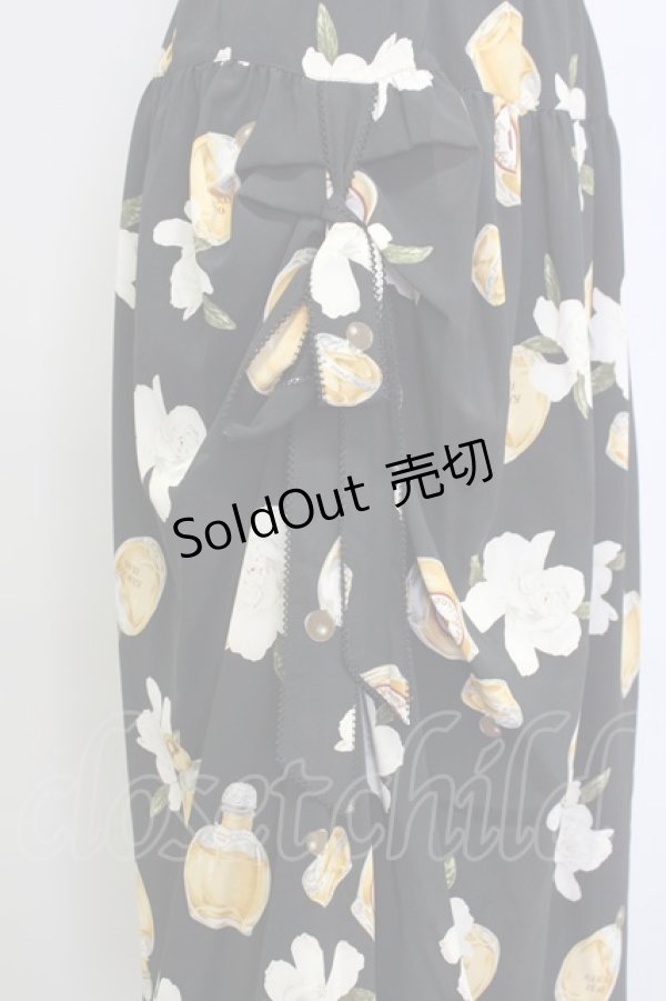 画像7: 【SALE】KANEKO ISAO / クチナシ&香水瓶柄スカート  黒Ｘブラウン T-24-01-16-035-EL-SK-HD-ZT402 (7)