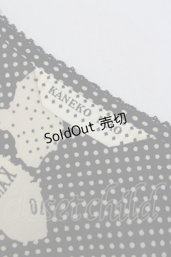 画像5: KANEKO ISAO / シルエットリボンドット半袖ブラウス  黒Ｘアイボリー T-24-01-16-006-EL-BL-HD-ZT372 (5)
