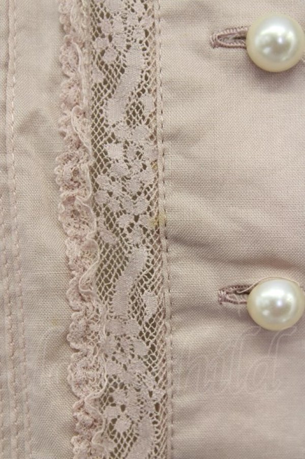 画像4: KANEKO ISAO / ピンタックレースパール半袖ブラウス  ピンク T-24-01-16-014-EL-BL-HD-ZT373 (4)