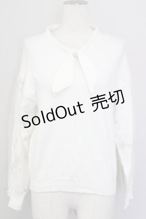 画像: 【SALE】axes femme / お星さまチュール袖ニット  シロ T-24-01-17-003-AX-TO-IG-ZT126