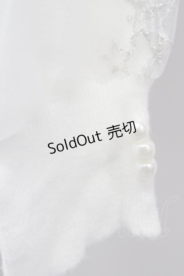 画像4: 【SALE】axes femme / お星さまチュール袖ニット  シロ T-24-01-17-003-AX-TO-IG-ZT126 (4)