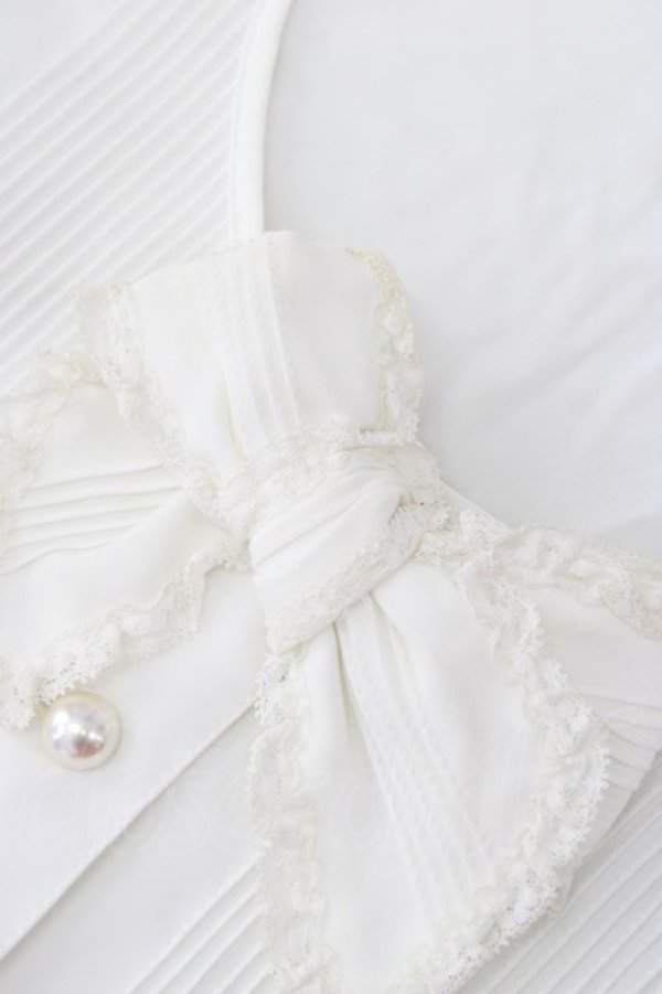 画像9: INGEBORG / フロントリボン半袖ブラウス  白 T-24-01-20-014-LO-BL-HD-ZT004 (9)