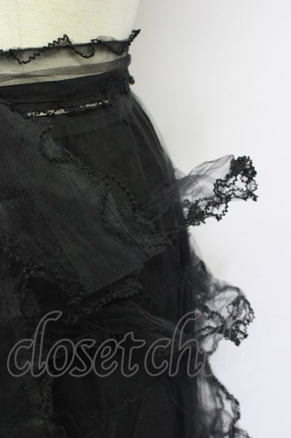 画像3: KANEKO ISAO / オーガンジー重ねスカート  黒 T-24-01-21-019-EL-SK-HD-ZT1102S (3)