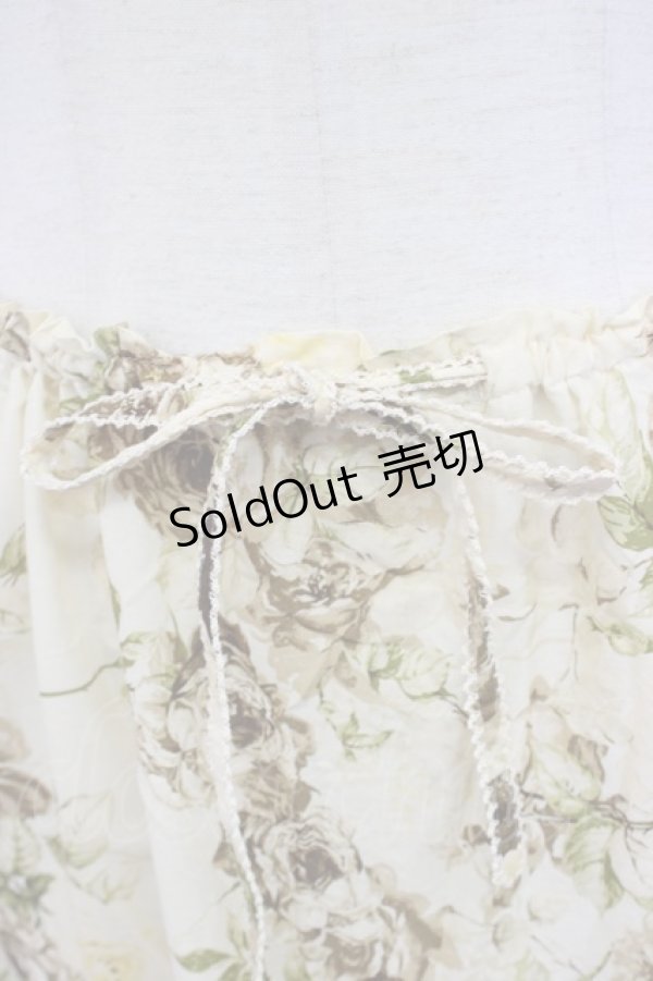 画像3: 【SALE】KANEKO ISAO / ローズブーケ3段フリルスカート  アイボリーＸブラウン T-24-01-21-046-EL-SK-HD-ZT053 (3)