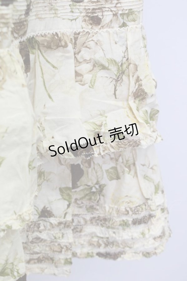 画像6: 【SALE】KANEKO ISAO / ローズブーケ3段フリルスカート  アイボリーＸブラウン T-24-01-21-046-EL-SK-HD-ZT053 (6)