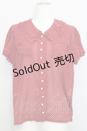 画像: 【SALE】INGEBORG / ドットシフォンブラウス  赤Ｘ白 T-24-01-21-009-LO-BL-HD-ZT026