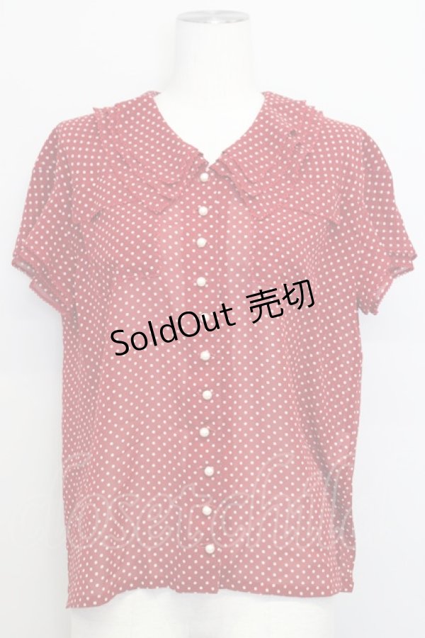 画像1: 【SALE】INGEBORG / ドットシフォンブラウス  赤Ｘ白 T-24-01-21-009-LO-BL-HD-ZT026 (1)