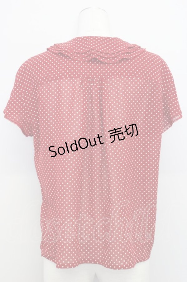画像2: 【SALE】INGEBORG / ドットシフォンブラウス  赤Ｘ白 T-24-01-21-009-LO-BL-HD-ZT026 (2)