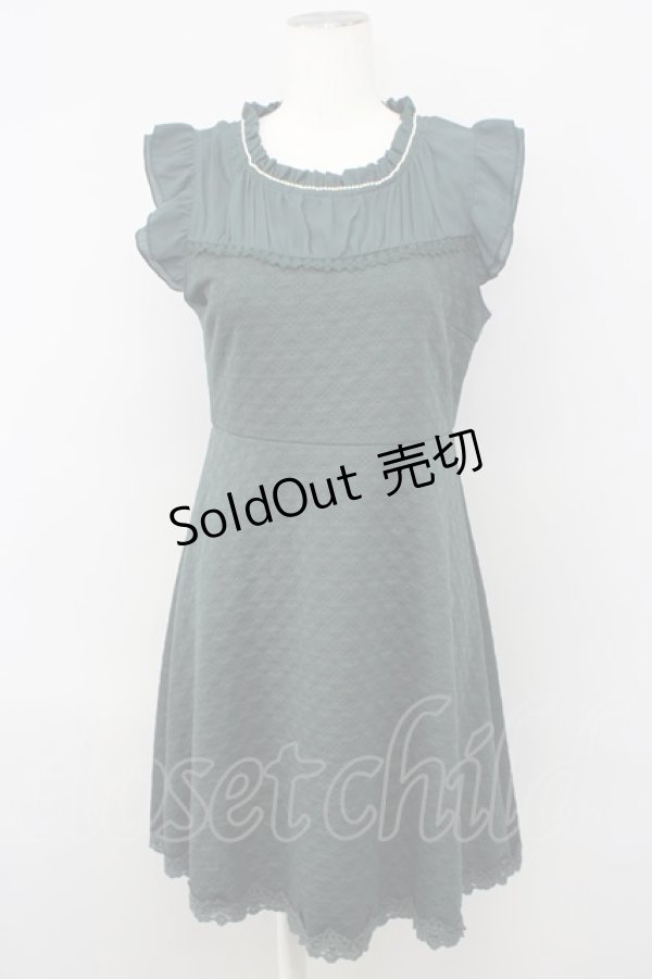 画像1: 【SALE】axes femme / デザインキルトシフォン切替ワンピース  グリーン T-24-01-22-024-AX-OP-IG-ZT096 (1)