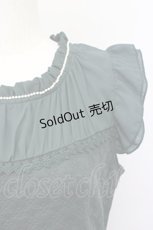 画像5: 【SALE】axes femme / デザインキルトシフォン切替ワンピース  グリーン T-24-01-22-024-AX-OP-IG-ZT096 (5)