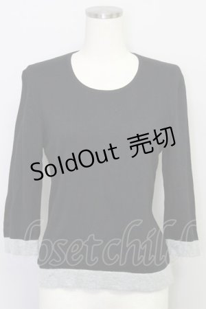 画像: 【SALE】INGEBORG / 裾2カラートップス  黒Ｘグレー T-24-02-04-026-LO-TO-HD-ZT254