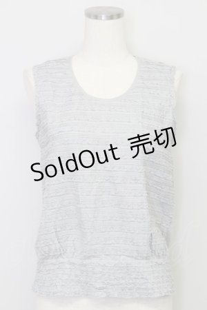 画像: 【SALE】KANEKO ISAO / ピコフリルノースリーブブラウス  グレー T-24-02-04-018-EL-BL-HD-ZT254