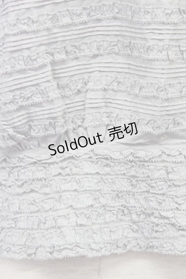 画像3: 【SALE】KANEKO ISAO / ピコフリルノースリーブブラウス  グレー T-24-02-04-018-EL-BL-HD-ZT254 (3)