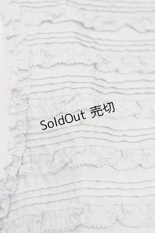 画像4: 【SALE】KANEKO ISAO / ピコフリルノースリーブブラウス  グレー T-24-02-04-018-EL-BL-HD-ZT254 (4)