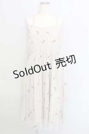 画像: 【SALE】F&A / フラワー刺繍チュールキャミワンピース  アイボリー T-24-02-07-011-LO-OP-HD-ZT099