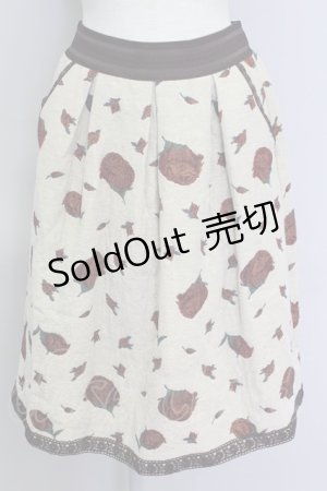 画像: 【SALE】axes femme / クラシックローズゴブランスカート  ベージュ T-24-02-08-036-AX-SK-HD-ZT402