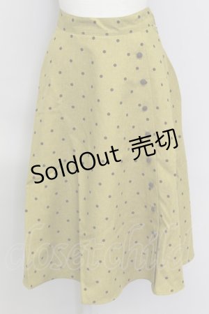 画像: 【SALE】an another angelus /ドット柄サイド釦フレアースカート  イエロー T-24-02-08-037-CA-SK-HD-ZT401