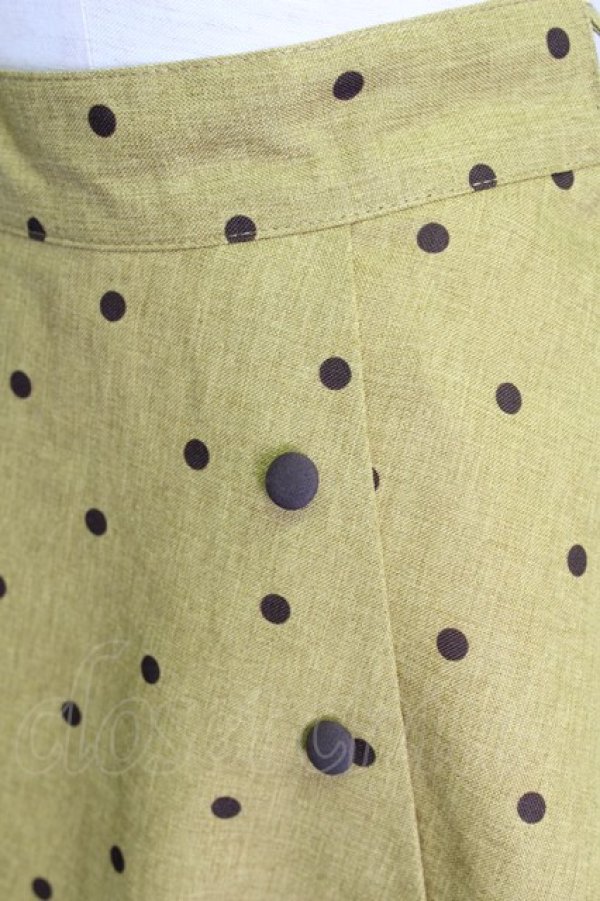 画像3: an another angelus /ドット柄サイド釦フレアースカート  イエロー T-24-02-08-037-CA-SK-HD-ZT401 (3)
