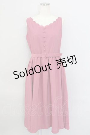 画像: 【SALE】an another angelus / スカラップ&くるみ釦ジャンパースカート  ワイン T-24-02-10-039-CA-OP-HD-ZT383