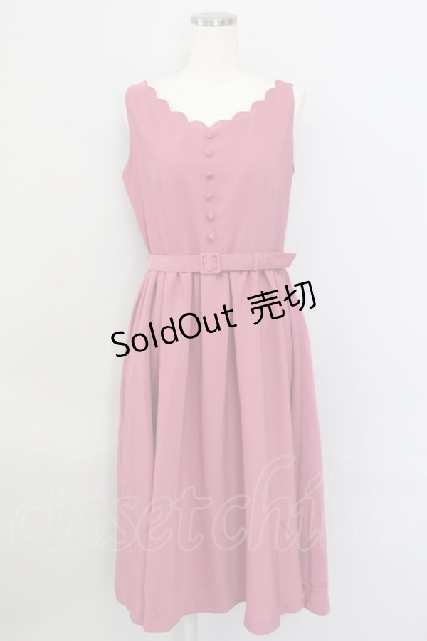 画像1: 【SALE】an another angelus / スカラップ&くるみ釦ジャンパースカート  ワイン T-24-02-10-039-CA-OP-HD-ZT383 (1)