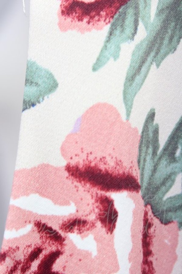 画像6: an another angelus / フラワープリント丸バックルベルトノースリーブワンピース  アイボリーＸピンク T-24-02-11-020-CA-OP-HD-ZT068 (6)