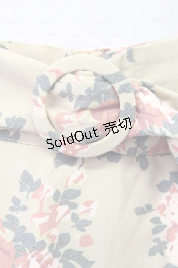 画像3: an another angelus / ローズ柄サッシュベルト付きスカート  黄緑 T-24-02-14-055-CA-SK-HD-ZT147 (3)