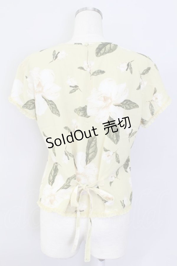 画像2: 【SALE】KANEKO ISAO / フラワー半袖トップス  イエローＸ白Ｘ緑 T-24-02-18-008-EL-TO-HD-ZT355 (2)