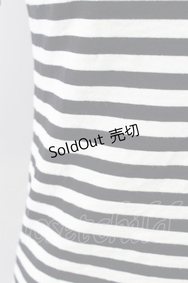 画像4: KANEKO ISAO / ボーダー半袖カットソー  アイボリーＸ黒 T-24-02-18-021-EL-TO-HD-ZT361 (4)