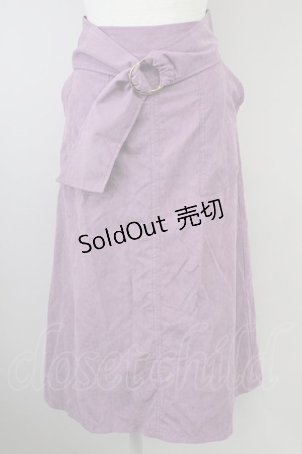 画像1: axes femme / ベルト付きロングスカート  パープル T-24-02-21-031-AX-SK-UT-ZT313 (1)