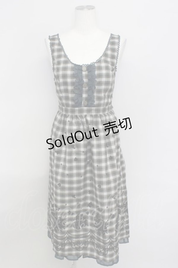 画像1: 【SALE】axes femme /フロッキープリントロングワンピース M グリーン T-24-02-24-028-AX-OP-SZ-ZT407 (1)