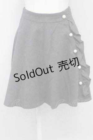 画像: Ank Rouge / パールボタンサイドフリルスカート M グレー T-24-02-24-034-CA-SK-SZ-ZT404