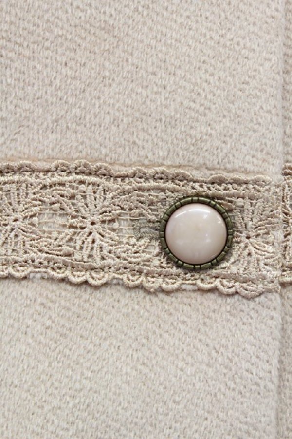 画像5: axes femme / COATレース使いコート m ベージュ T-24-02-25-019-AX-CO-SZ-ZT-C017 (5)