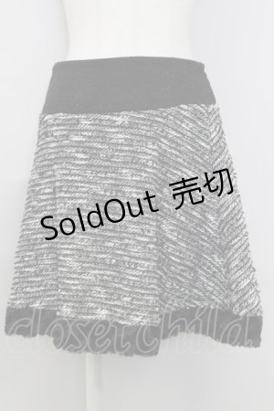 画像: 【SALE】axes femme /カットツイードフレアースカート M クロ T-24-03-02-016-AX-SK-SZ-ZT030
