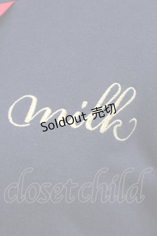 画像3: MILK / フロントフリルフードパーカー  紺 T-24-03-03-020-ML-TO-AS-ZT145 (3)