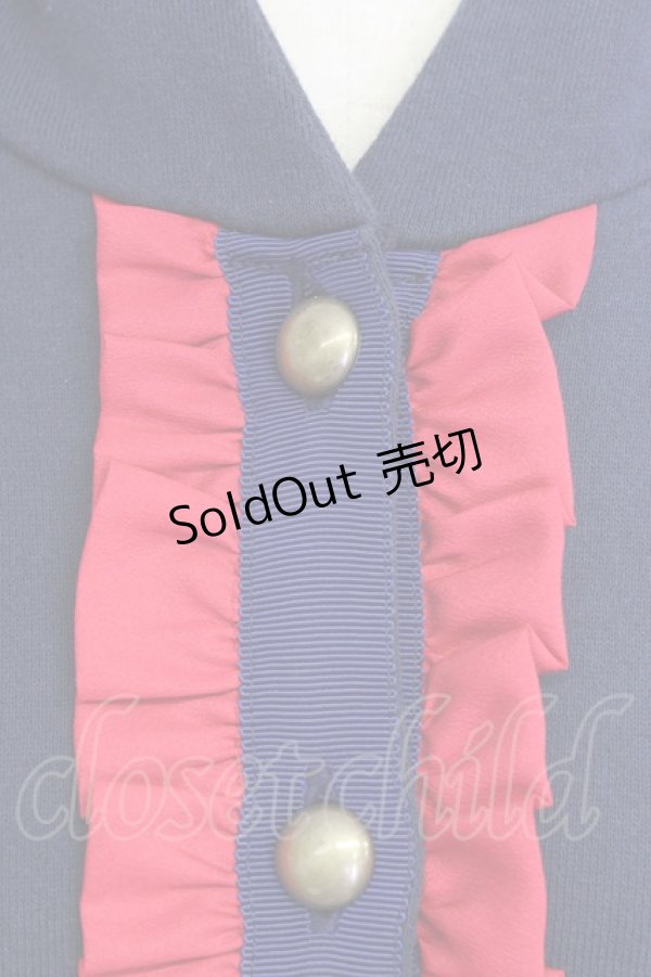 画像5: MILK / フロントフリルフードパーカー  紺 T-24-03-03-020-ML-TO-AS-ZT145 (5)